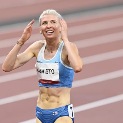 Sara Kuivisto on iloinen juoksun jälkeen