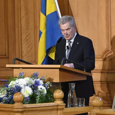 President Niinistö i svenska riksdagen.