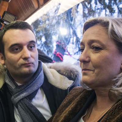 Florian Philippot och Marine Le Pen i Paris  år 2014. 