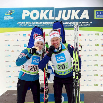 Jenni Keränen och Jaakko Ranta, junior-EM 2018.