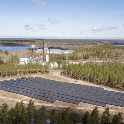 Solpaneler i Björknäs i Ekenäs. 