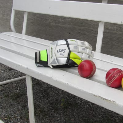 Crickethandske och bollar