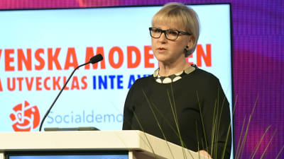Sveriges utrikesminister Margot Wallström vid Socialdemokraternas partikongress i Göteborg den 9 april 2017.
