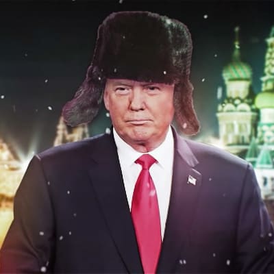 Our New President -elokuvan promokuva, Trump karvahatussa