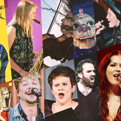 Kollaasi Ylen Festariheinäkuun 2020 artisteista.