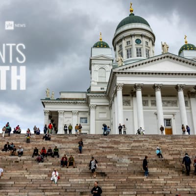 Photograph of Helsinki Cathedral featuring the All Points North podcast logo.