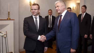 Inrikesminister Petteri Orpo träffade sin ryska kollega Vladimir Kolokoltsev i Vanda den 27 januari 2016.