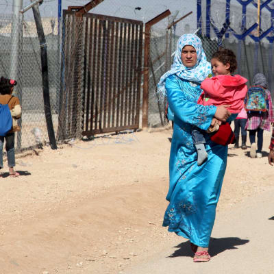 Syriska flyktingar på flyktinglägret Zaatari i Jordanien