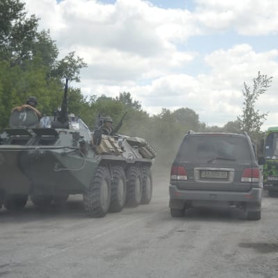 Ukrainska soldater i Luhansk.