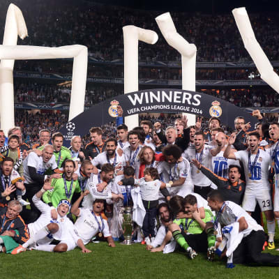 Real Madrid, vinnare i Champions League 2013-2014, efter finalen.