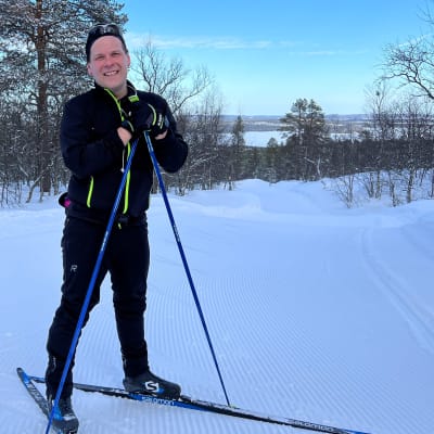 Mikko Portti  Juutuavaaran kilpakympillä, 16.3.2023 Inarissa.