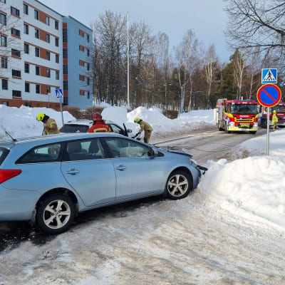 Trafikolycka på Brändö i Vasa.