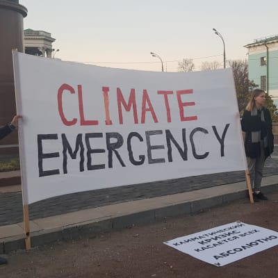 Klimatdemonstration i Ryssland.