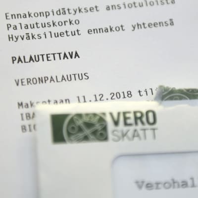 Brevet där skatteåterbäringen framgår.
