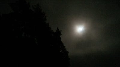 månen en mörk kväll