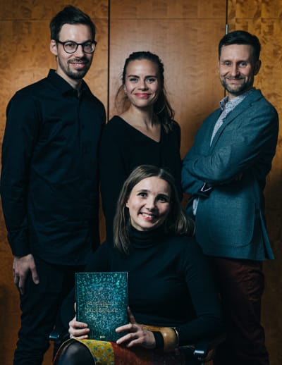Författarna Anssi Jokiranta, Pekka Juntti, Anna Ruohonen och Jenni Räinä.