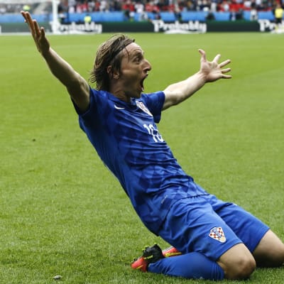 Luka Modric var stor kroatisk hjälte när han avgjorde matchen mot Turkiet.