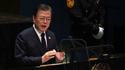 Sydkoreas president Moon Jae-In föreslog ett formellt fredsavtal med Nordkorea då han talade i FN:s generalförsamling den 21 september i år.