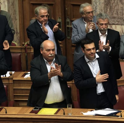 Grekiska parlamentet röstade ja för en folkomröstning om lånevillkoren.