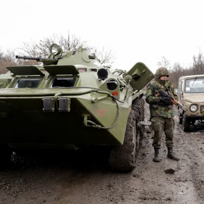 Ukrainska soldater nära Slavjansk.