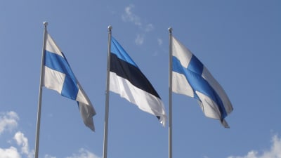 Finlands och Estlands flaggor