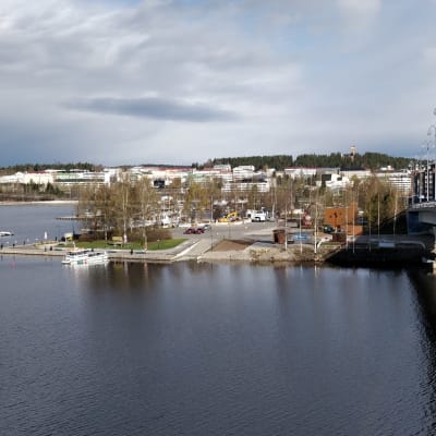 Jyväskylän sataman kärjen alue kuvattuna Kuokkalan sillalta.