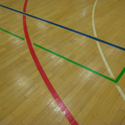 Gymnastiksalsgolv.