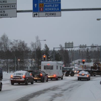 Korsningen Kållbyvägen - Nordanvägen i Jakobstad