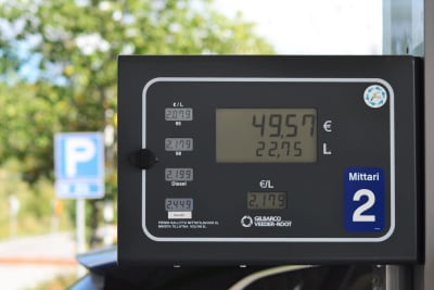 Bränslepriser vid en tankningsautomat