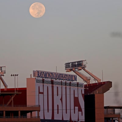 TAMPA, FLORIDA - AUGUST 04: A view of Raymond James Stadium during a practice at on August 04, 2020 in Tampa, Florida. (Photo by Mike Ehrmann/Getty Images)