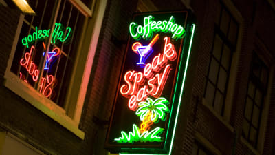 En coffee shop i Amsterdam.