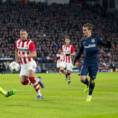 Atlético Madrids anfallare Antoine Griezmann lyckades inte göra mål på PSV-keepern Jerome Zoet i den första matchen för några veckor sedan. Bättre lycka i kväll?