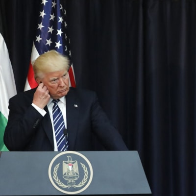 Trump uttalade sig om attacken i Manchester under ett besök i Betlehem.