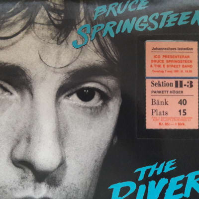 The River skivan med inträdesbiljett till konsert på Johanneshov i Stockholm 1981.