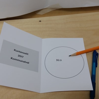 Valsedel vid kommunalvalet 2017.