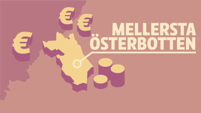 Karta på landskapet Mellersta Österbotten och Eurosymboler