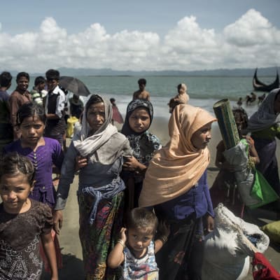 Rohingyer som flytt från Burma till Bangladesh.