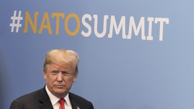 USA:s president Donald Trump på Natos toppmöte. 