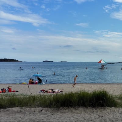 Badstranden Plagen i Hangö. 