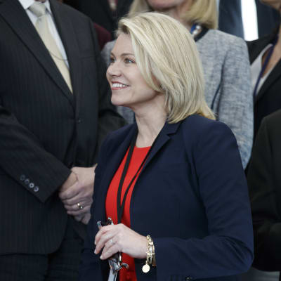 Heather Nauert, pressekreterare vid USA:s utrikesministerium. Bilden tagen i maj 2018 då Mike Pompeo tillträdde som utrikesminister. 