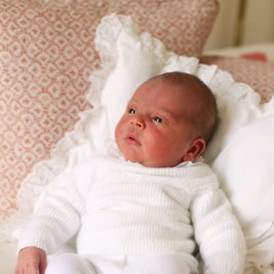 Prins Louis vilar mot en vit dyna i Kensington Palace.