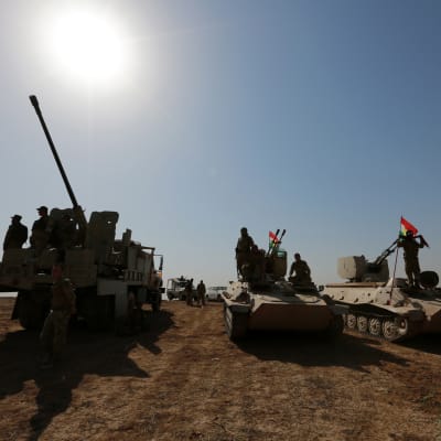 Kurdiska peshmergastyrkor sydost om Mosul i Irak