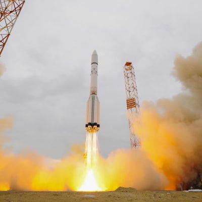 Rymdskeppet på väg till Mars sköts upp från Baikonur i Kazakstan.