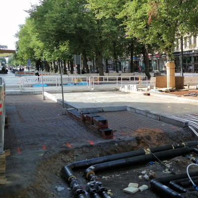 Vaasan Hovioikeudenpuistikon muutostyöt ja lämmityksen asennus syyskuussa 2022.