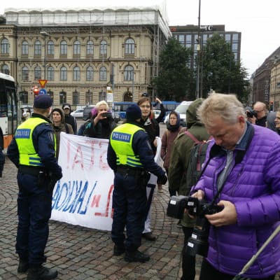 Foto från strejken i Helsingfors den 23.9.2014.