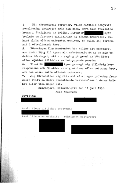 Amos Andersons första instruktioner till Konstsamfundet, sid. 2