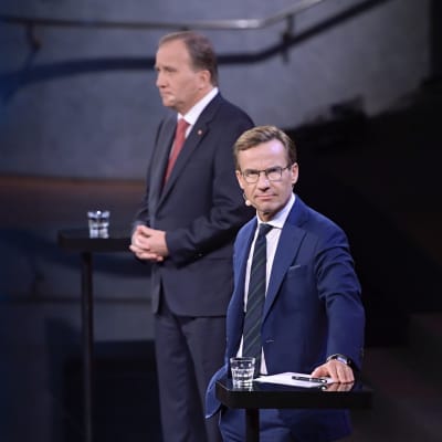 Ulf Kristersson och Stefan Löfven under en av utfrågningarna inför valet 2018.
