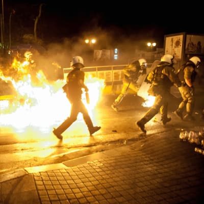 Protesti Ateenassa heinäkuussa 2015.