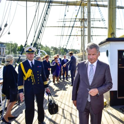 President Sauli Niinistö i Mariehamn den 13 augusti 2019.