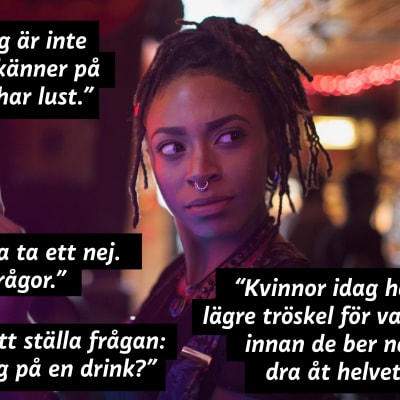 En kvinna på en krog.